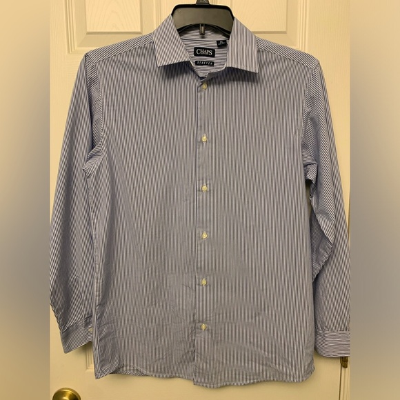 Chaps boys blue and white striped shirt size xl 18-20. - Picture 2 of 5